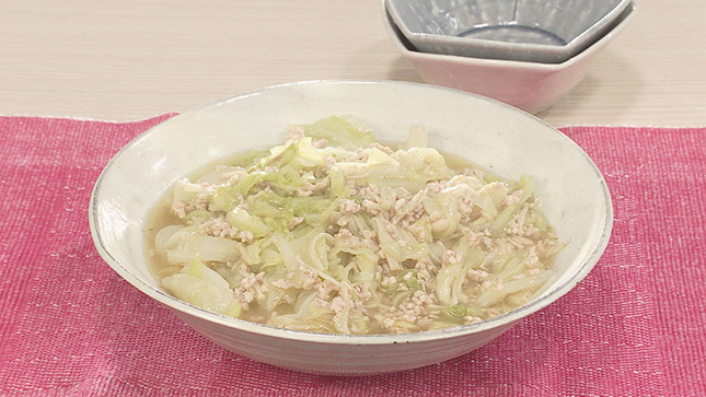 キャベツとひき肉の柚子こしょう煮 キユーピー3分クッキング 日本テレビ