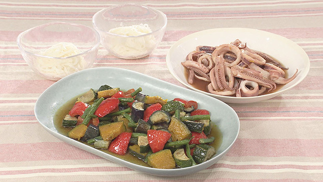 夏野菜の揚げびたし いかの焼きびたし キユーピー3分クッキング 日本テレビ