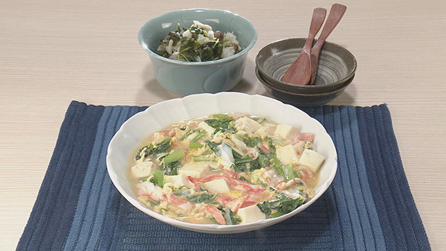 小松菜 かにかま 豆腐の卵とじ キユーピー3分クッキング 日本テレビ
