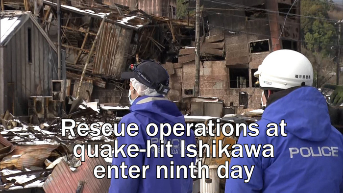 Rescue operations at quake-hit Ishikawa enter ninth day 