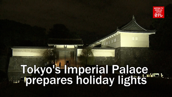 Tokyo's Imperial Palace prepares holiday lights