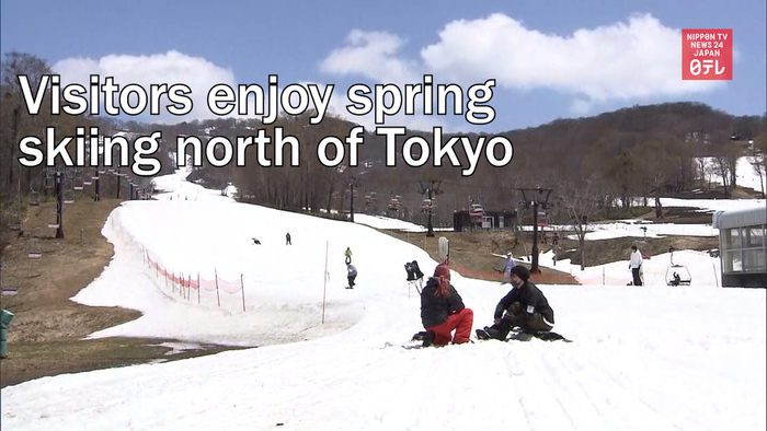 Visitors enjoy spring skiing north of Tokyo