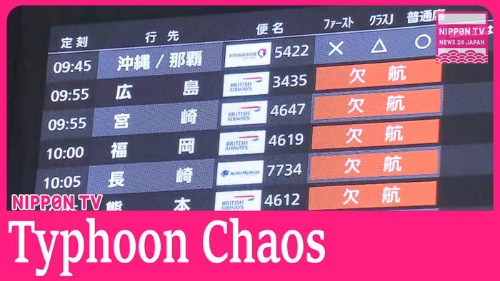 Typhoon Shanshan causes bullet train and flight cancellations on August 30