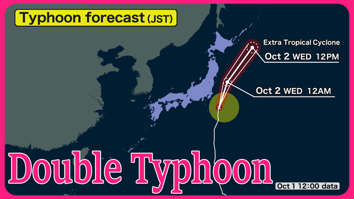 Typhoons Jebi and Krathon approach Japan