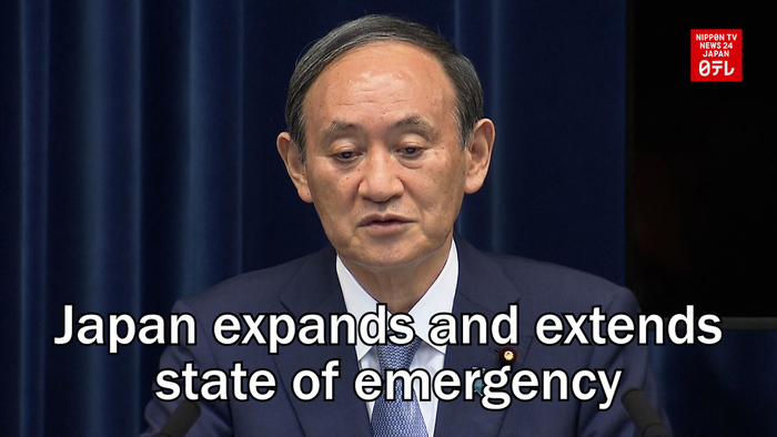 Japan expands state of emergency to 3 prefectures surrounding Tokyo plus Osaka