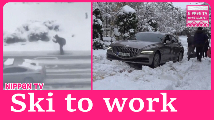 Record snow in South Korea: Man skiing to work goes viral  