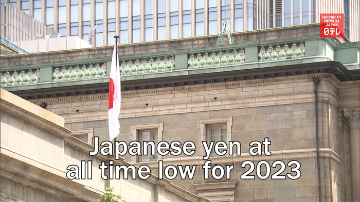 Japanese yen at all time low for 2023