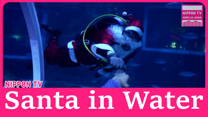 Santa Claus entertains visitors at aquarium in Brazil 