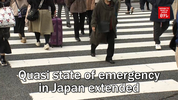 Quasi state of emergency in Japan extended