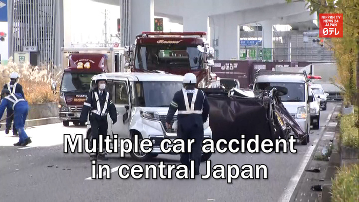 Multiple car accident in central Japan