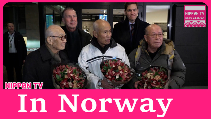 Nihon Hidankyo delegates arrive in Norway for Nobel Peace Prize award ceremony