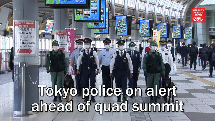 Tokyo police on alert ahead of quad summit