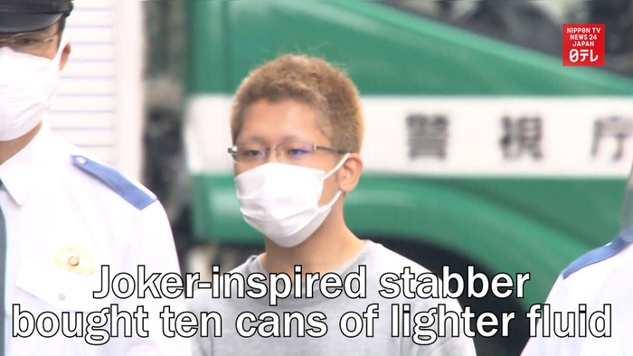 Joker-inspired stabber bought ten cans of lighter fluid 