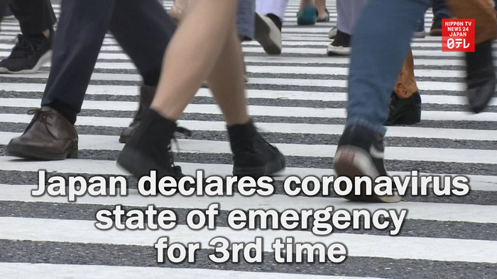 Japan declares coronavirus state of emergency for 3rd time