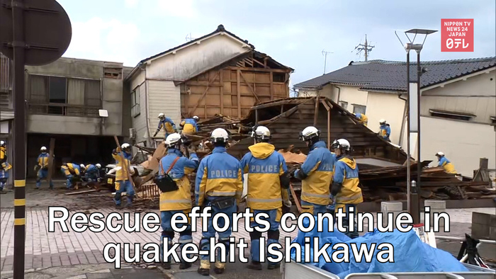 Rescue efforts continue in quake-hit Ishikawa as 72-hour window closes