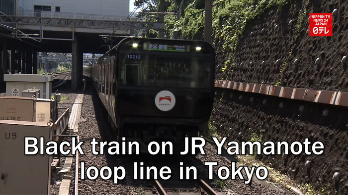 Black train on JR Yamanote loop line in Tokyo 