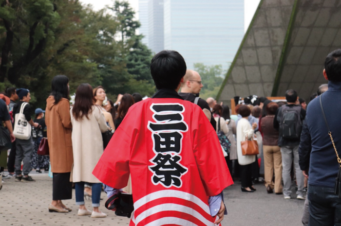 学園祭実行委員としての背中。